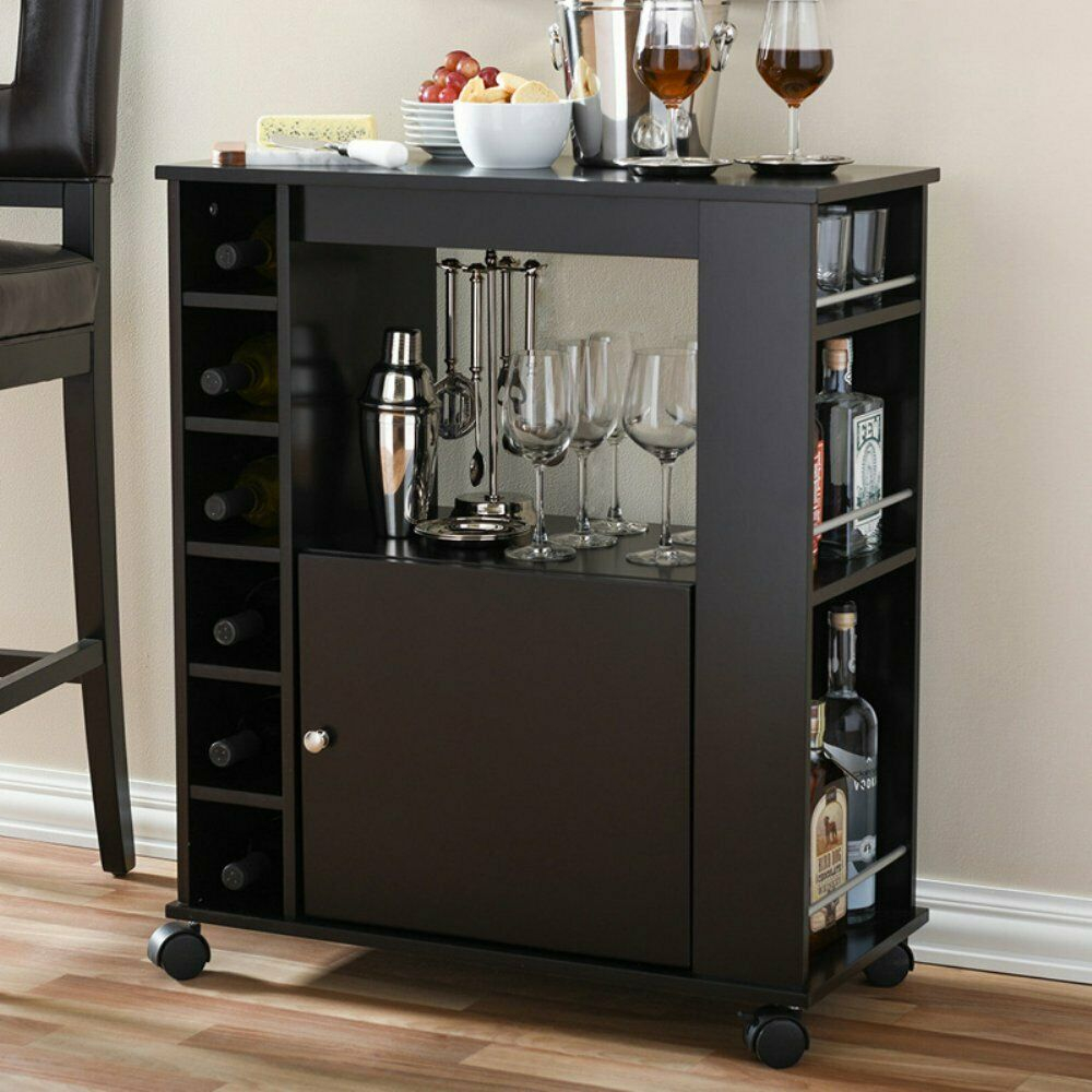 Baxton Studio Ontario Bar And Wine Cabinet Dark Brown intended for proportions 1000 X 1000