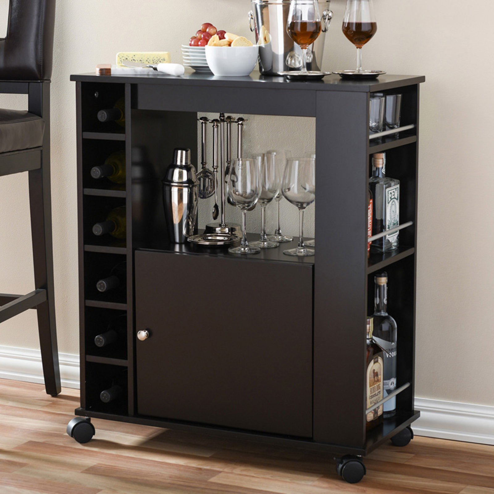 Baxton Studio Ontario Mobile Bar And Wine Cabinet with regard to proportions 1600 X 1600