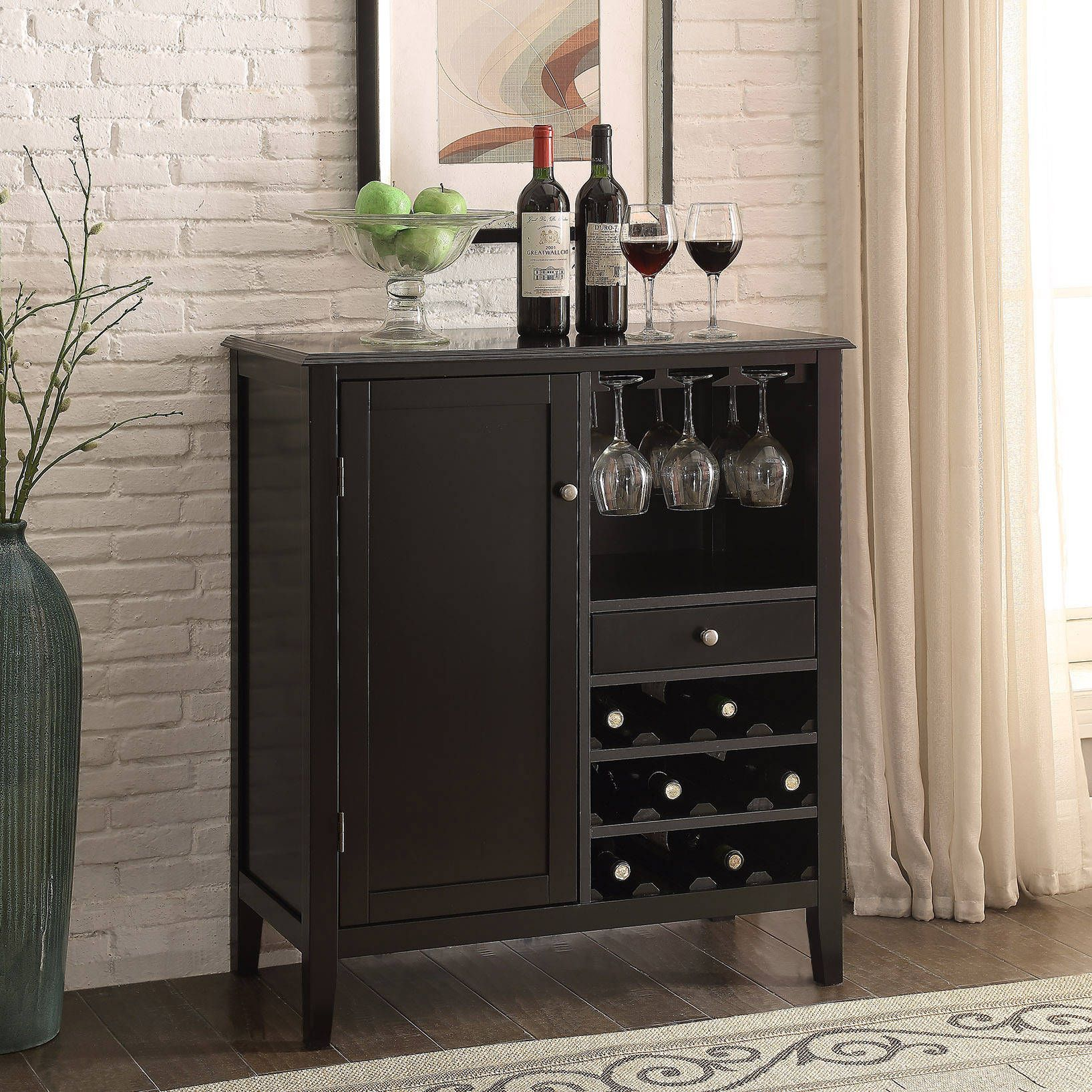 Briarwood Home Decor 36 Inch Black 12 Bottle Wine Storage throughout measurements 1635 X 1635