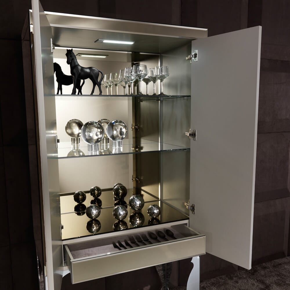 Bronze Mirrored Leather Cocktail Bar Cabinet Juliettes Interiors intended for measurements 1000 X 1000