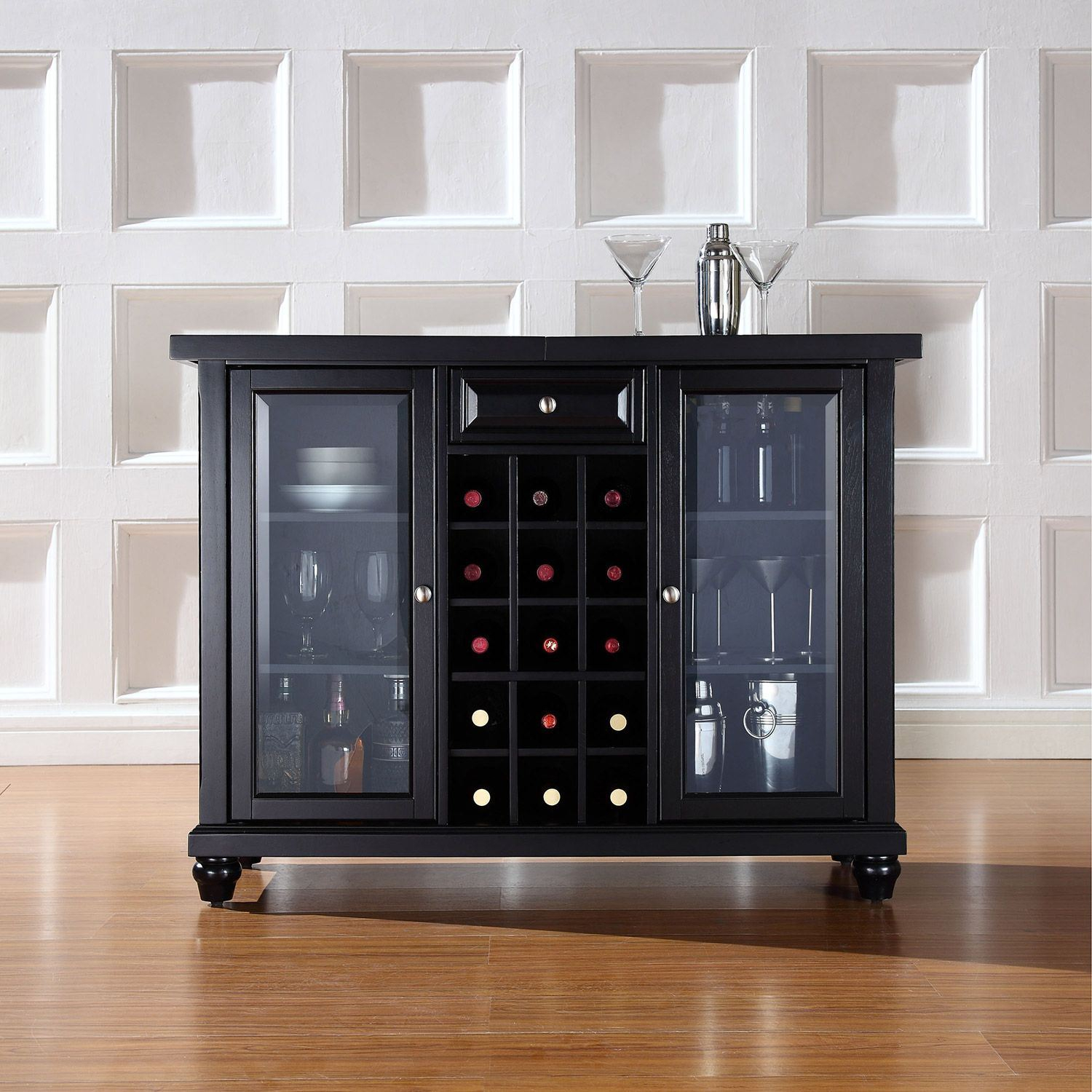 Cambridge Sliding Top Bar Cabinet Black D for measurements 1500 X 1500