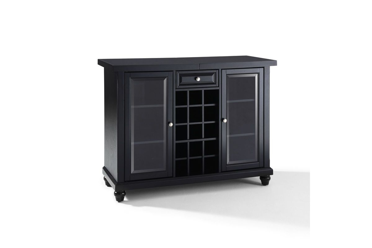 Cambridge Sliding Top Bar Cabinet In Black Crosley in proportions 1200 X 800