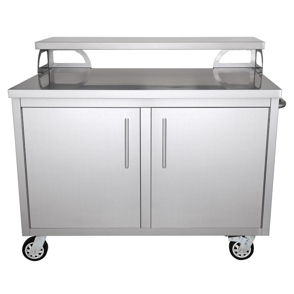 Casa Nico Stainless Steel 48 In X 43 In X 30 In Portable Outdoor Kitchen Cabinet And Patio Bar throughout size 1000 X 1000
