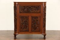 Chinese Hand Carved Teak Vintage Bar Or Liquor Cabinet Server with regard to proportions 2048 X 1365