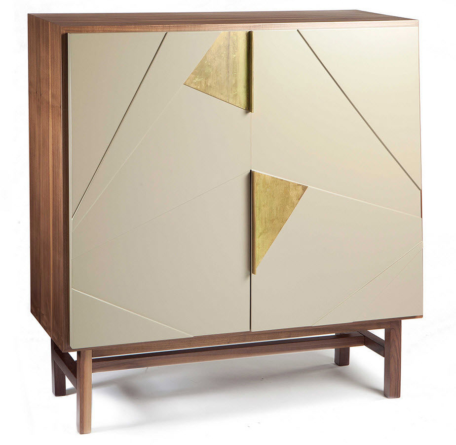 Contemporary Bar Cabinet Lacquered Mdf Brass regarding size 924 X 900