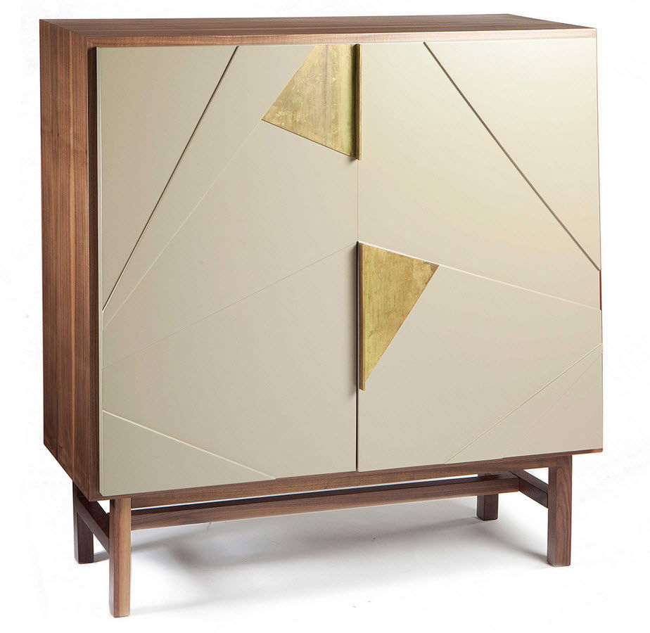 Contemporary Bar Cabinet Lacquered Mdf Brass within dimensions 924 X 900