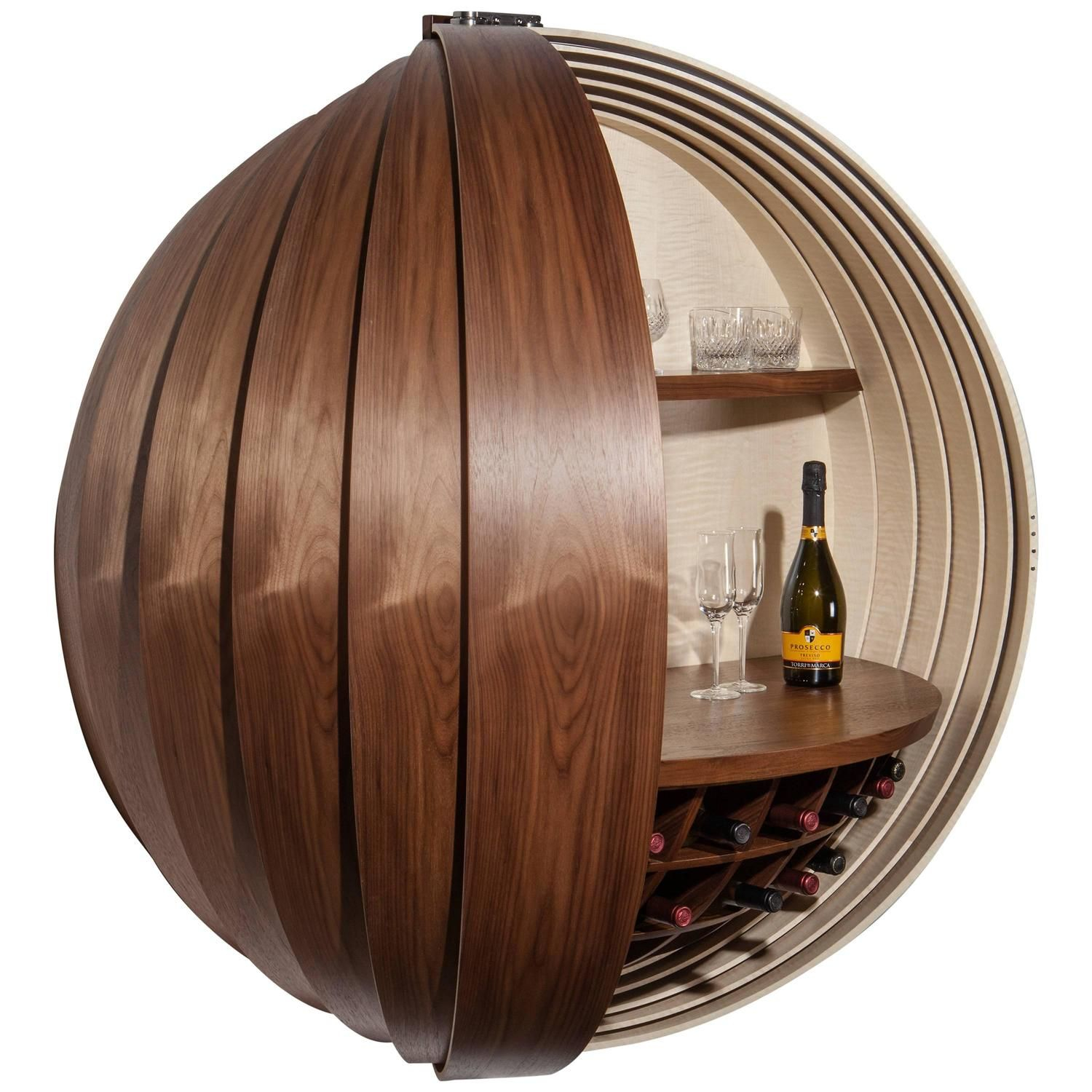 Contemporary Walnut Drinks Cabinet Or Dry Bar Wall Mounted in proportions 1500 X 1500