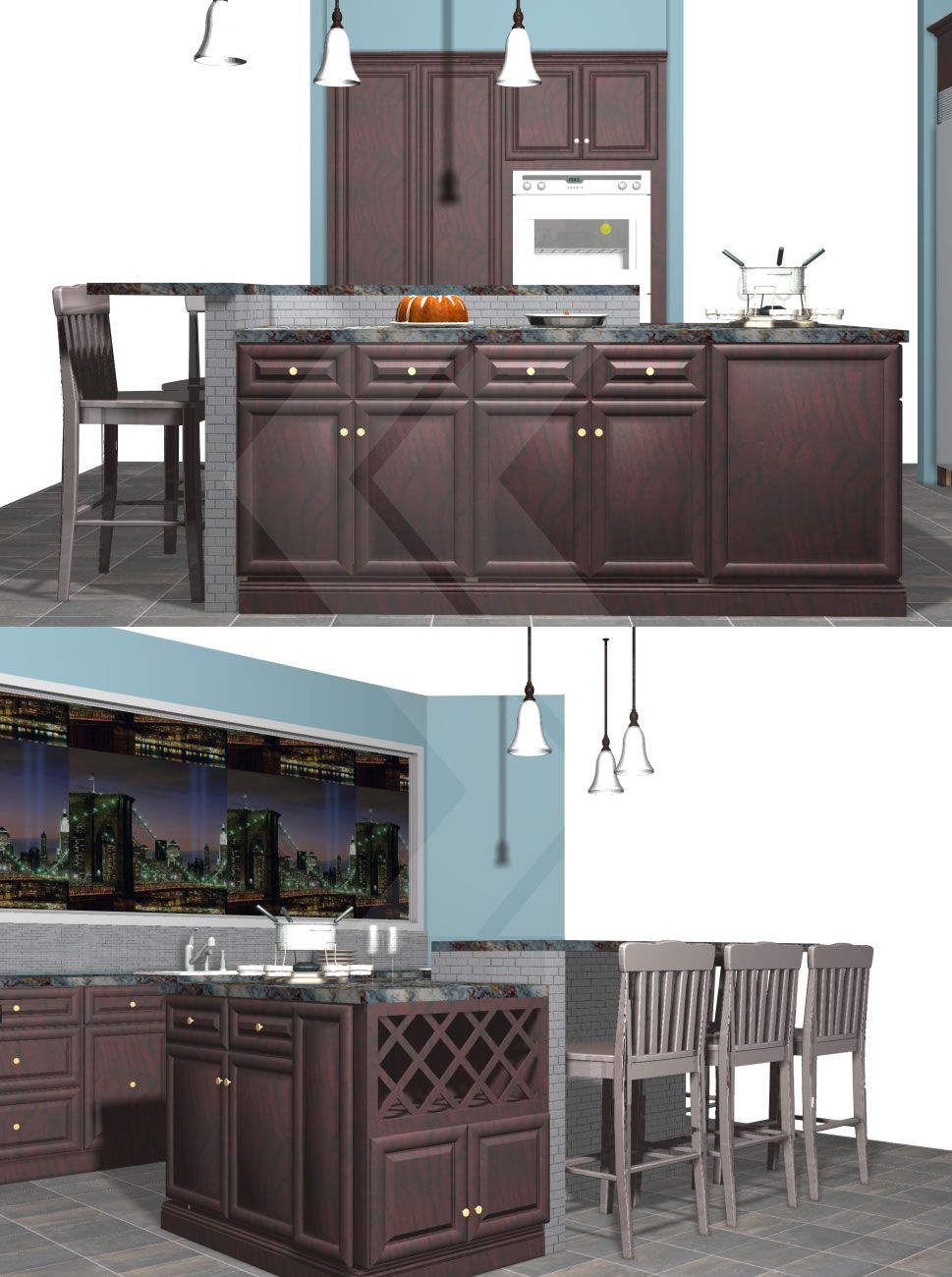 Create A Unique Island Using Base Cabinets Wall Cabinets in measurements 969 X 1300