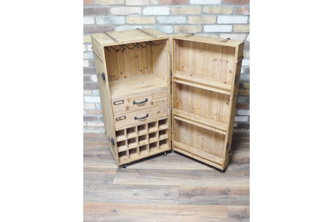 Creative Crate Style Wine Cabinet With Drawers Storage Space Mini Bar pertaining to dimensions 1152 X 768
