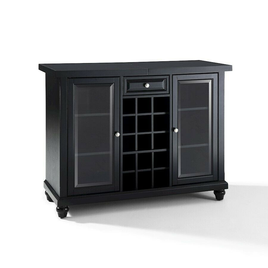 Crosley Cambridge Sliding Top Bar Cabinet In Black Kf40002dbk inside proportions 900 X 900