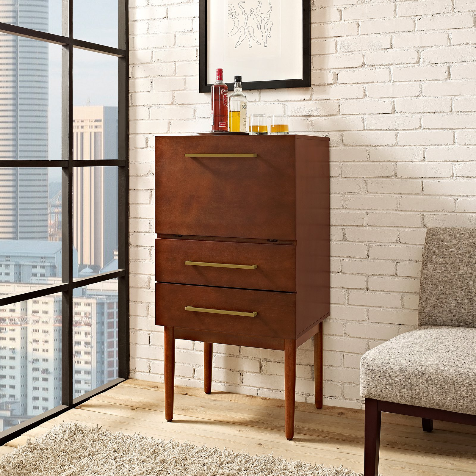 Crosley Everett Spirit Cabinet Mahogany In 2019 Products throughout sizing 1600 X 1600