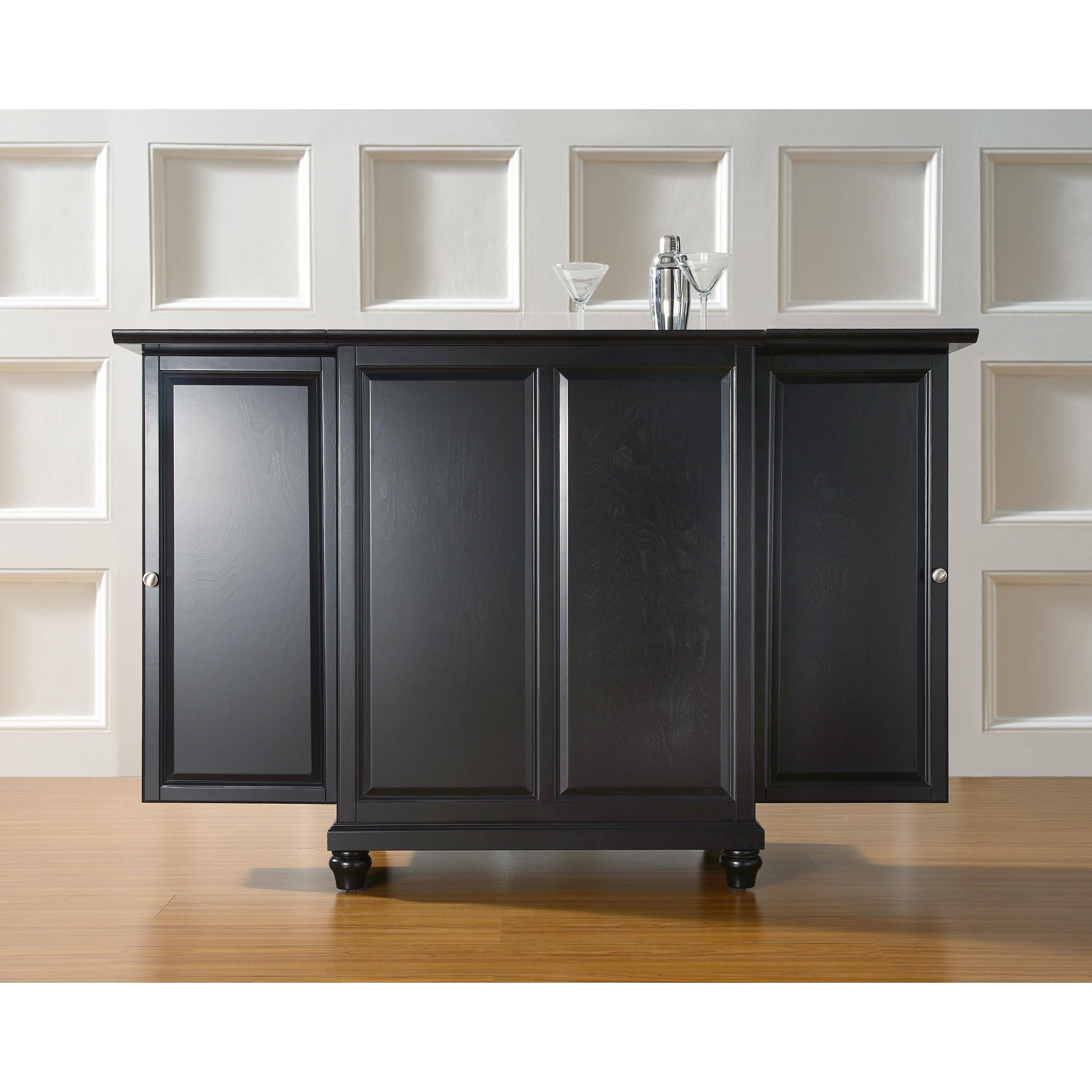 Crosley Furniture Cambridge Black Finish Wood Expandable Bar Cabinet for measurements 3000 X 3000