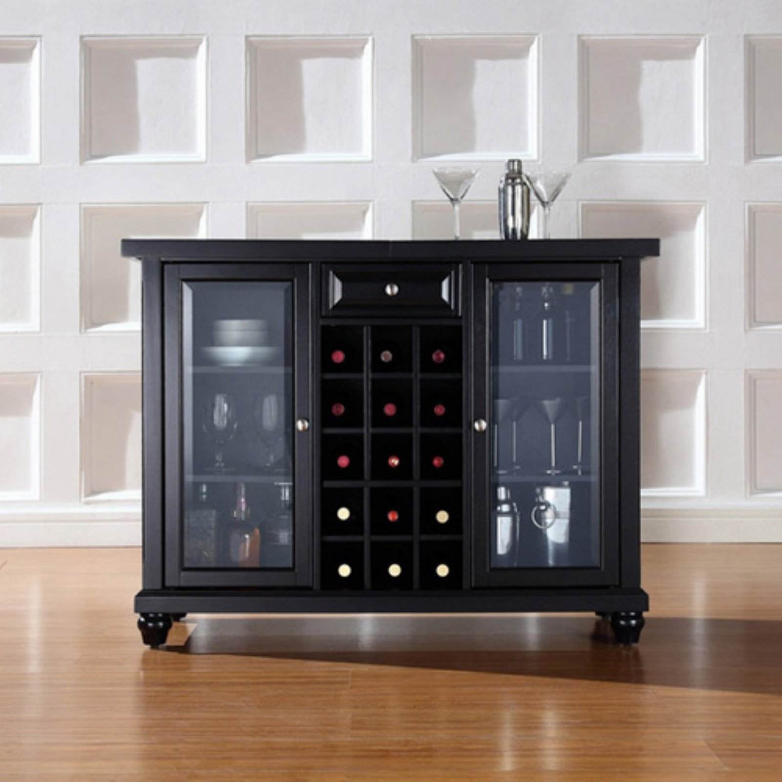 Crosley Furniture Cambridge Sliding Top Bar Cabinet for dimensions 1600 X 1600