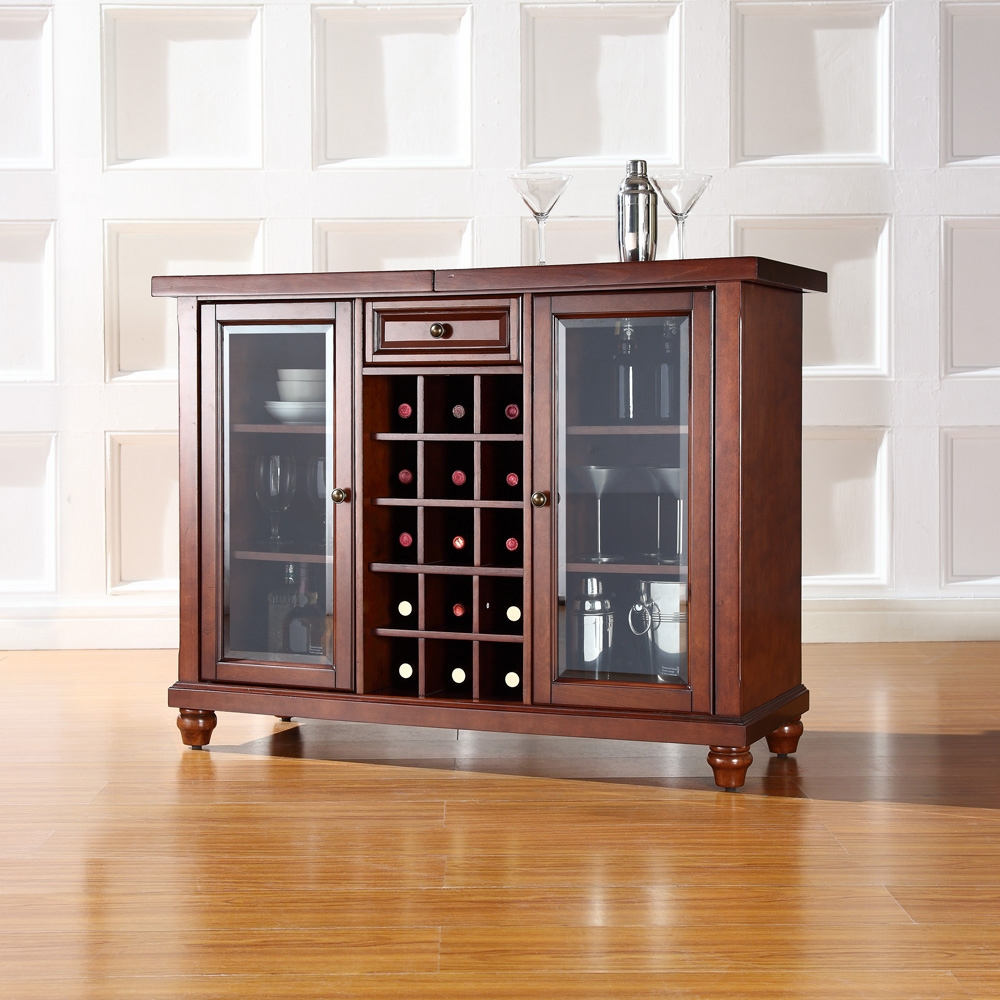 Crosley Furniture Cambridge Sliding Top Bar Cabinet In Vintage Mahogany Finish Kf40002dma inside size 1000 X 1000