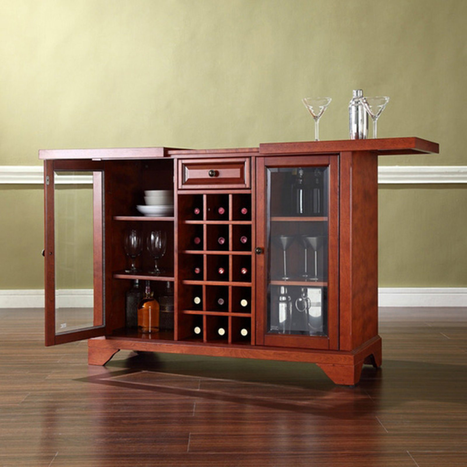 Crosley Furniture Lafayette Sliding Top Bar Cabinet for sizing 1600 X 1600