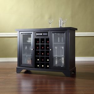 Crosley Furniture Lafayette Sliding Top Bar Cabinet In Black Finish Kf40002bbk for size 1000 X 1000