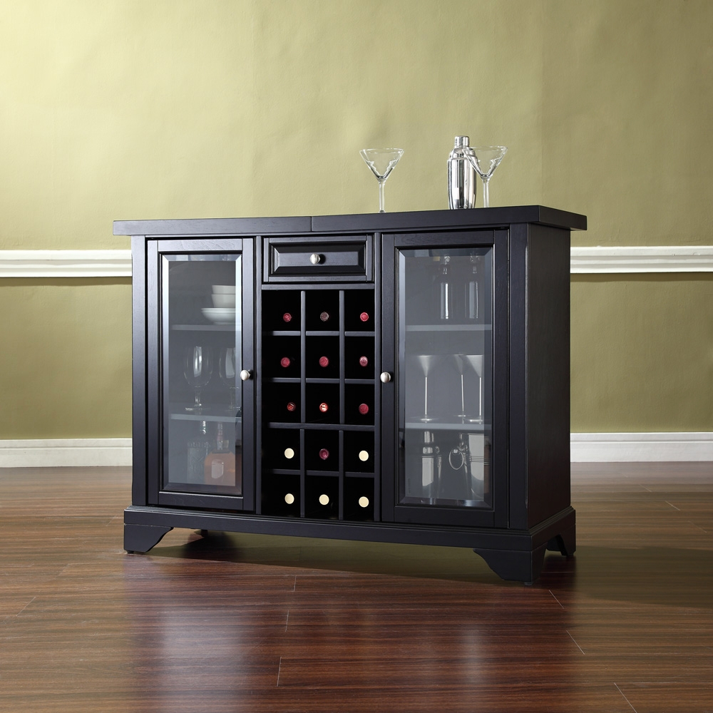 Crosley Furniture Lafayette Sliding Top Bar Cabinet In Black Finish Kf40002bbk throughout dimensions 1000 X 1000