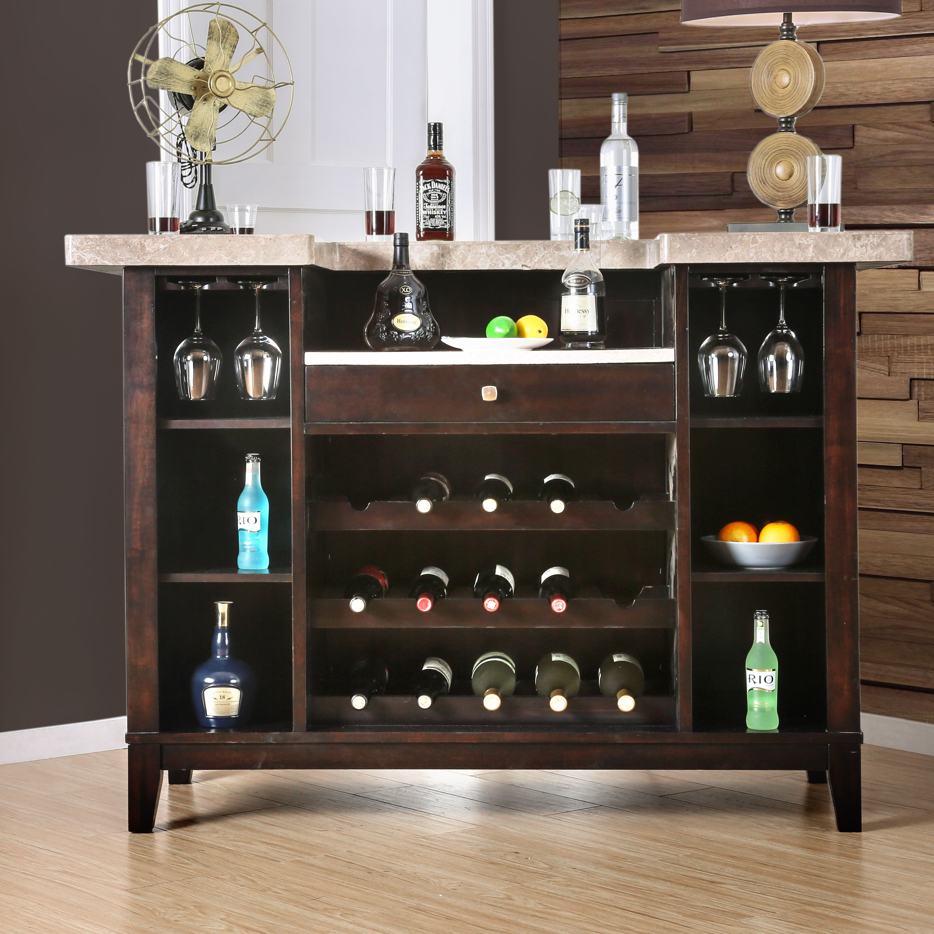 Dar Home Co Damato Bar Table With Wine Storage Wayfair throughout proportions 3240 X 3240