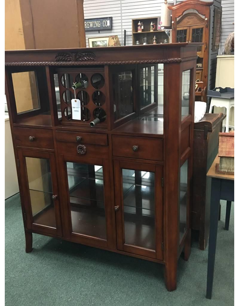 Dark Wood Bar Cabinet W Wine Rack with regard to measurements 800 X 1024