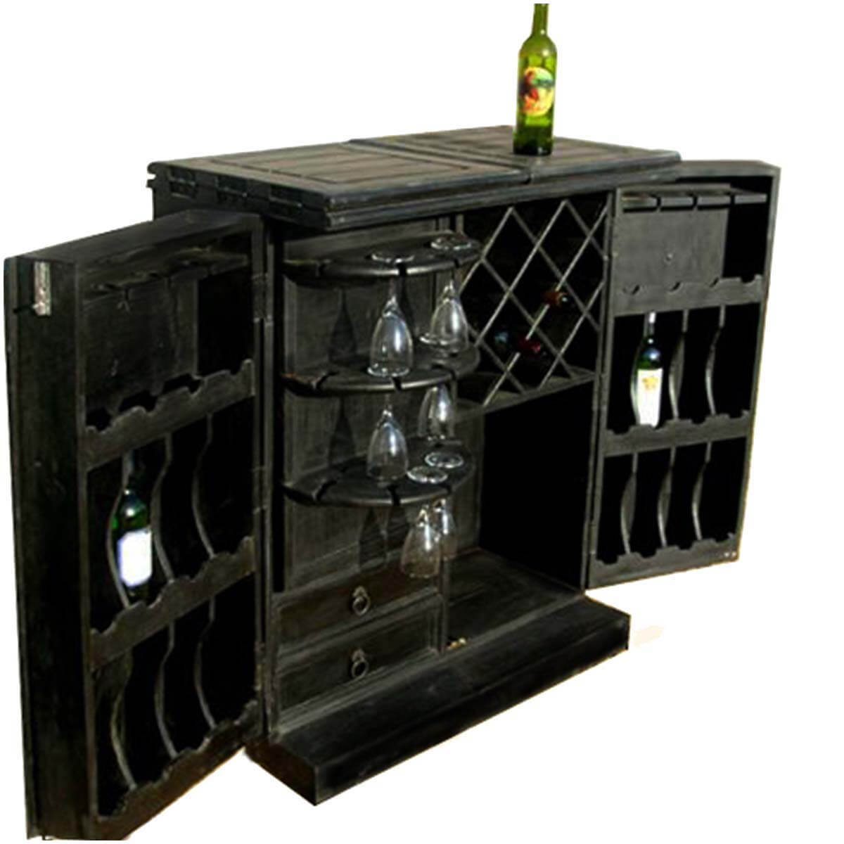 Dawson Black Solid Wood Brass Inlay Expandable Bar Cabinet regarding dimensions 1200 X 1200
