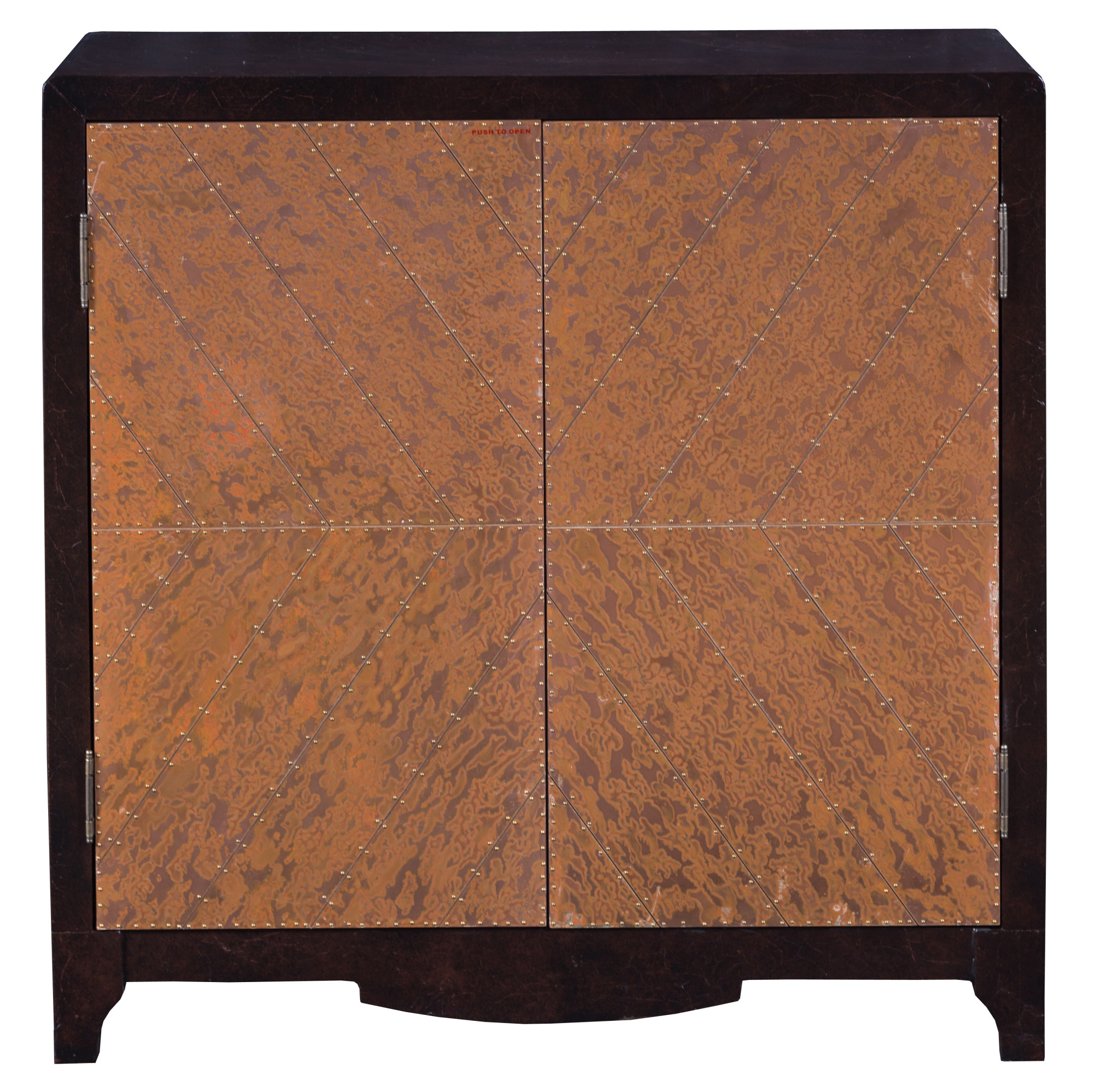 Delacora Hm P020073 Copper 36 Wide Wood Barwine Cabinet With Copper Doors within proportions 2000 X 1996