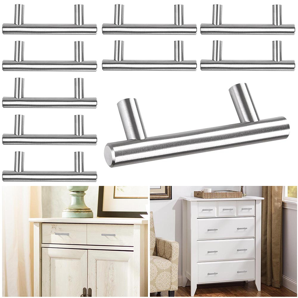 Details About 10 Pcs 4 T Bar Stainless Steel Kitchen Cabinet Door Handles Drawer Pulls Knobs throughout proportions 1000 X 1000