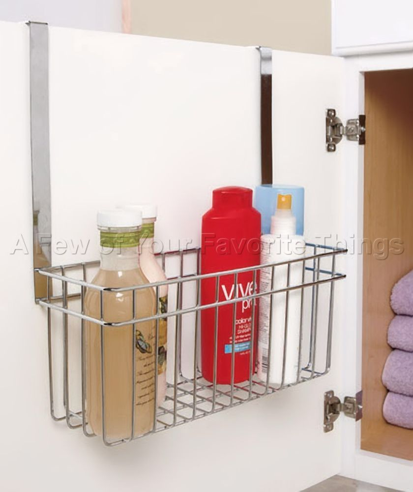Details About Brown Over Cabinet Door Towel Bar With Basket regarding proportions 840 X 1000