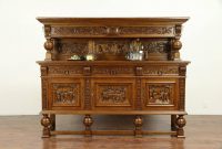 Details About Oak Danish Antique Sideboard Or Back Bar Cabinet Hand Carved Scenes 30478 regarding size 1200 X 800