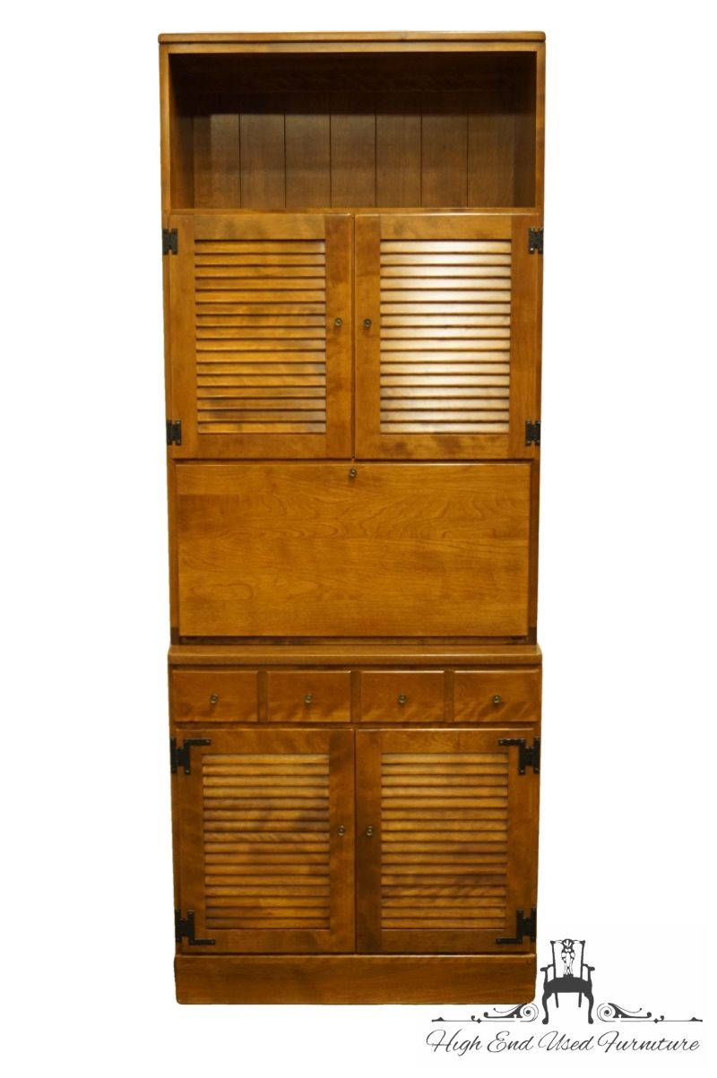 Ethan Allen Heirloom Nutmeg Maple 30 Crp Shutter Door Cabinet W Bar Liquor Cabinet Top 10 4511p pertaining to measurements 800 X 1203