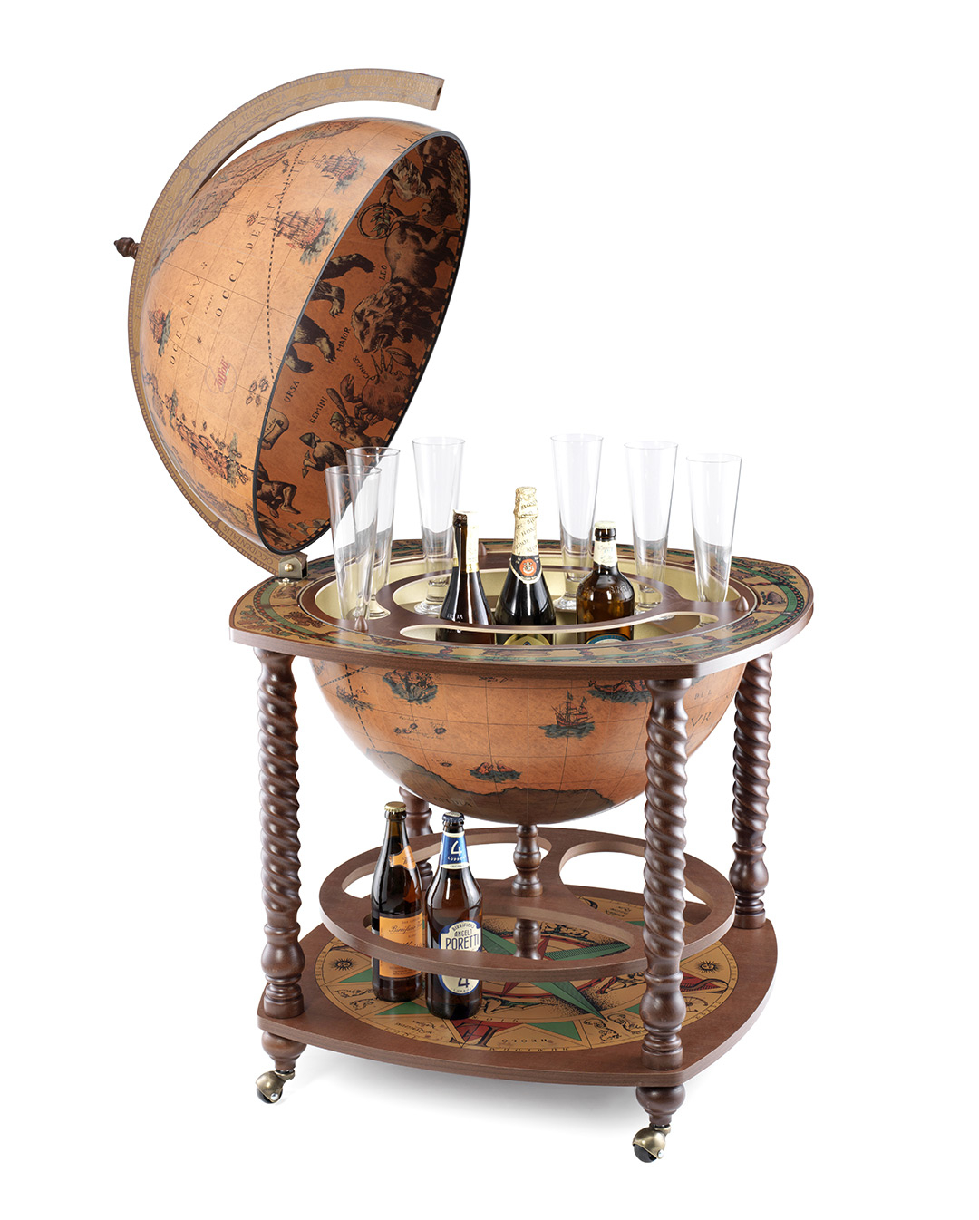 Extra Large Globe Bar Cabinet Caronte Classic inside sizing 1080 X 1346