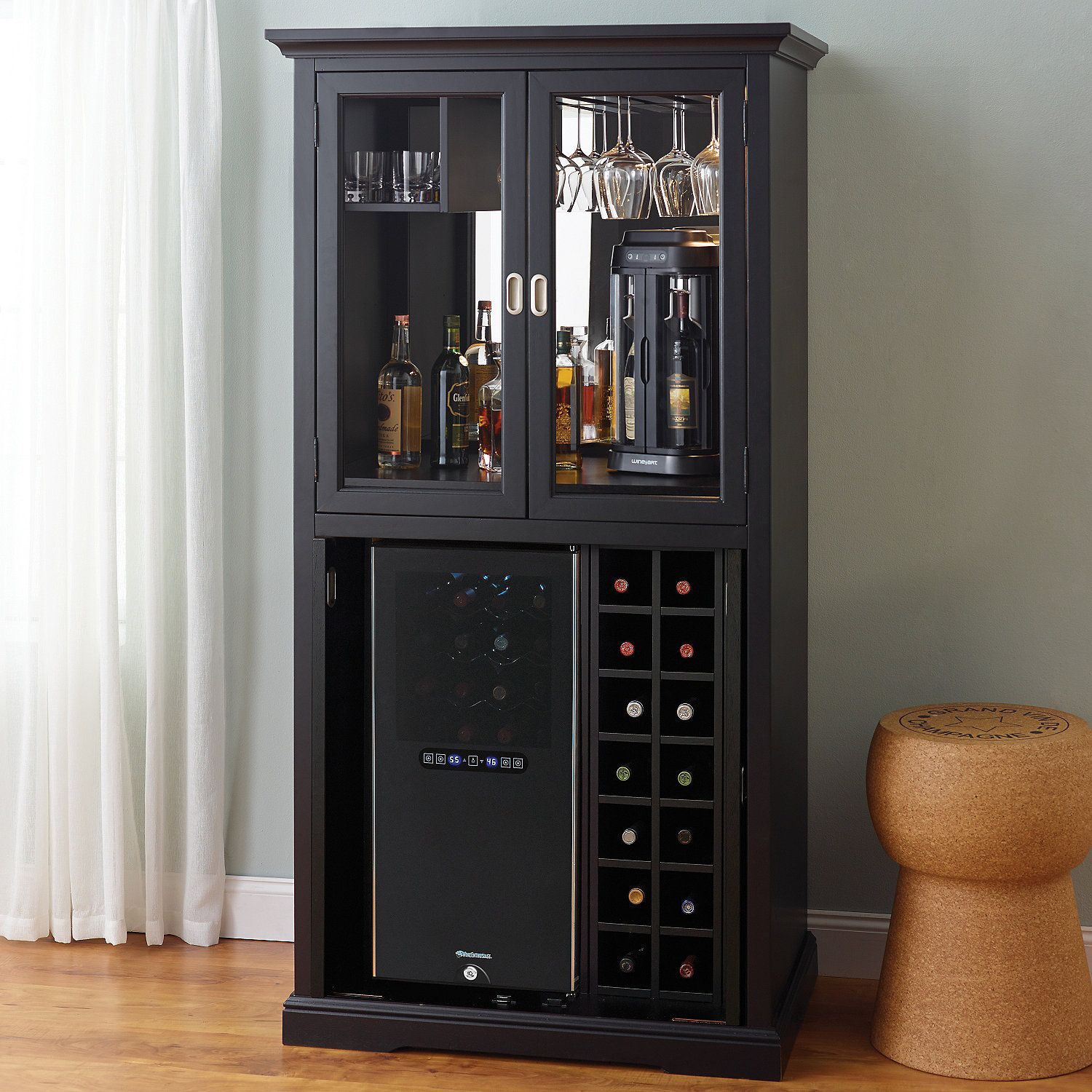 Firenze Wine And Spirits Armoire Bar With 32 Bottle within size 1500 X 1500