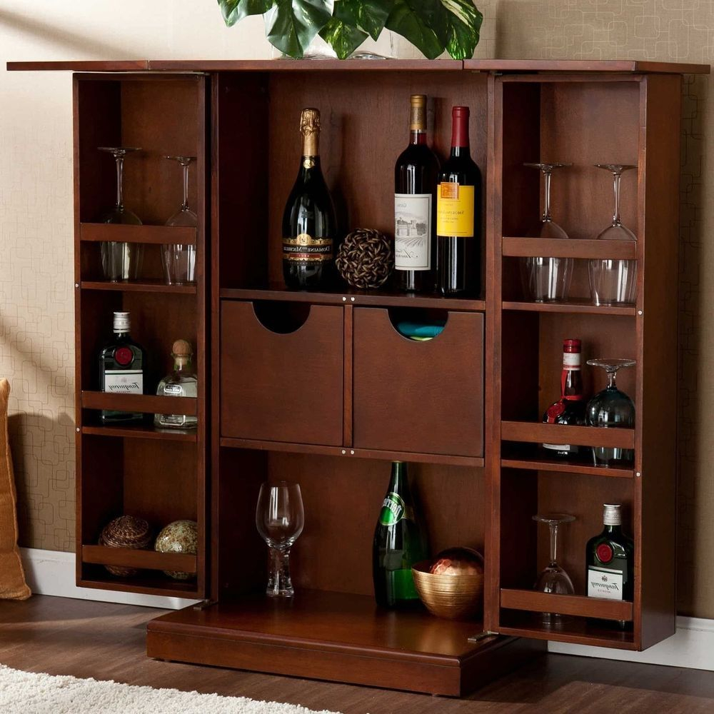 Fold Up Bar Liquor Cabinet Organizer Fold Away Wine Glass pertaining to size 1000 X 1000