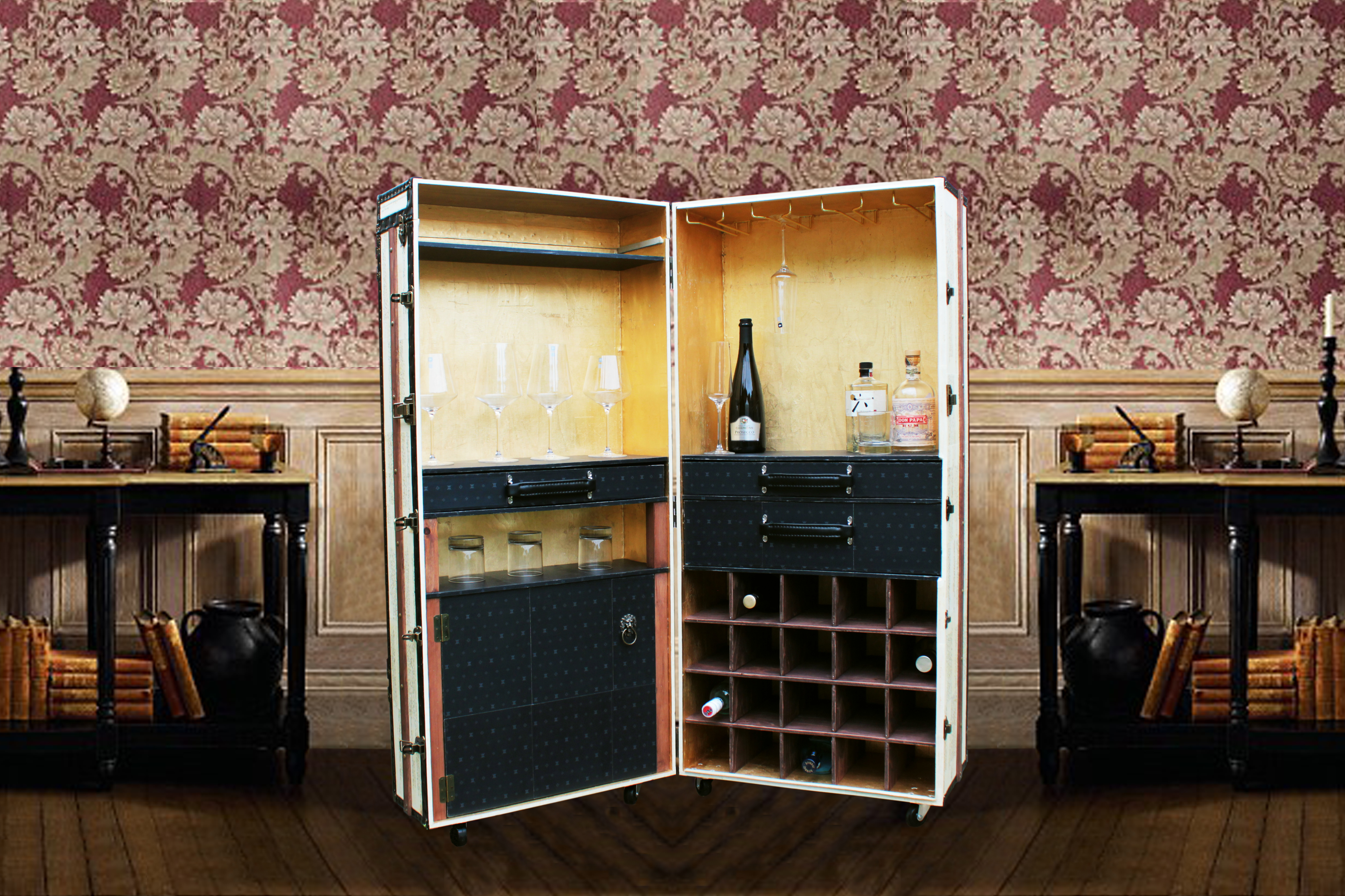Frank Liquor Wine Cabinet Steamer Trunk Old Fashioned Cocktail Bar within dimensions 5184 X 3456
