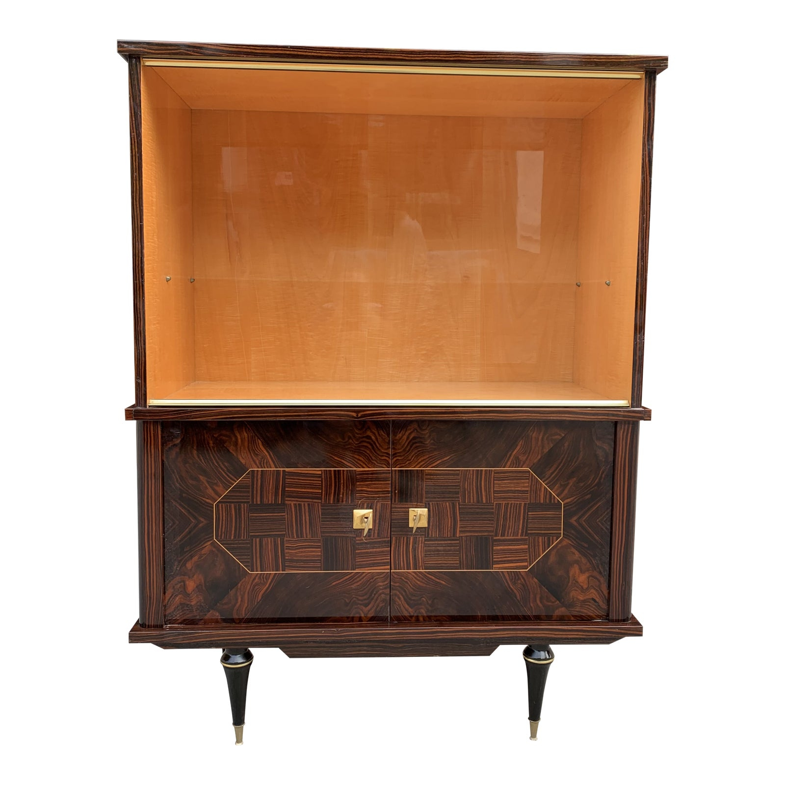 French Art Deco Macassar Ebony Dry Bar Cabinet 1940s pertaining to dimensions 1600 X 1600