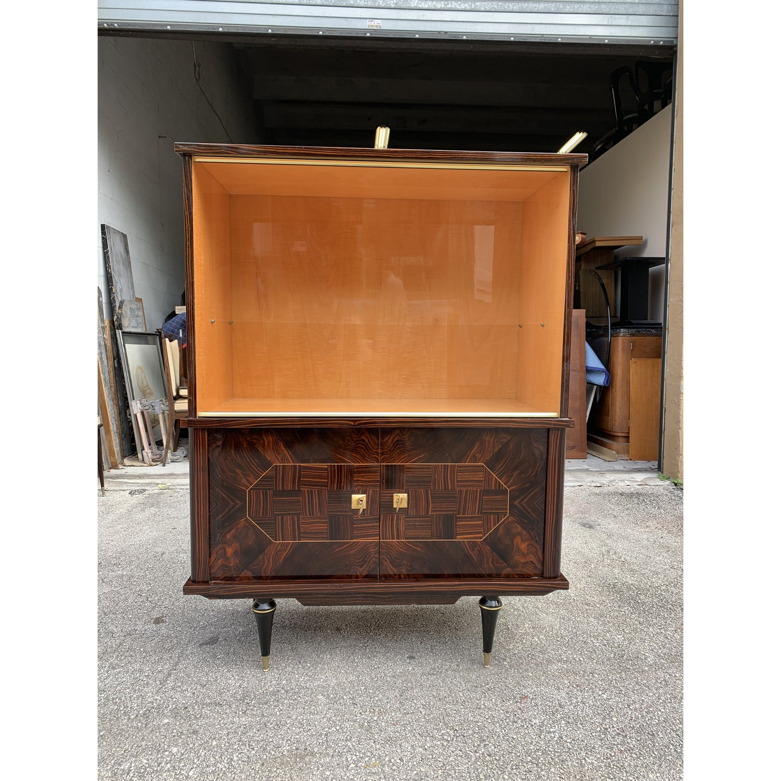 French Art Deco Macassar Ebony Dry Bar Cabinet 1940s with regard to sizing 1600 X 1600