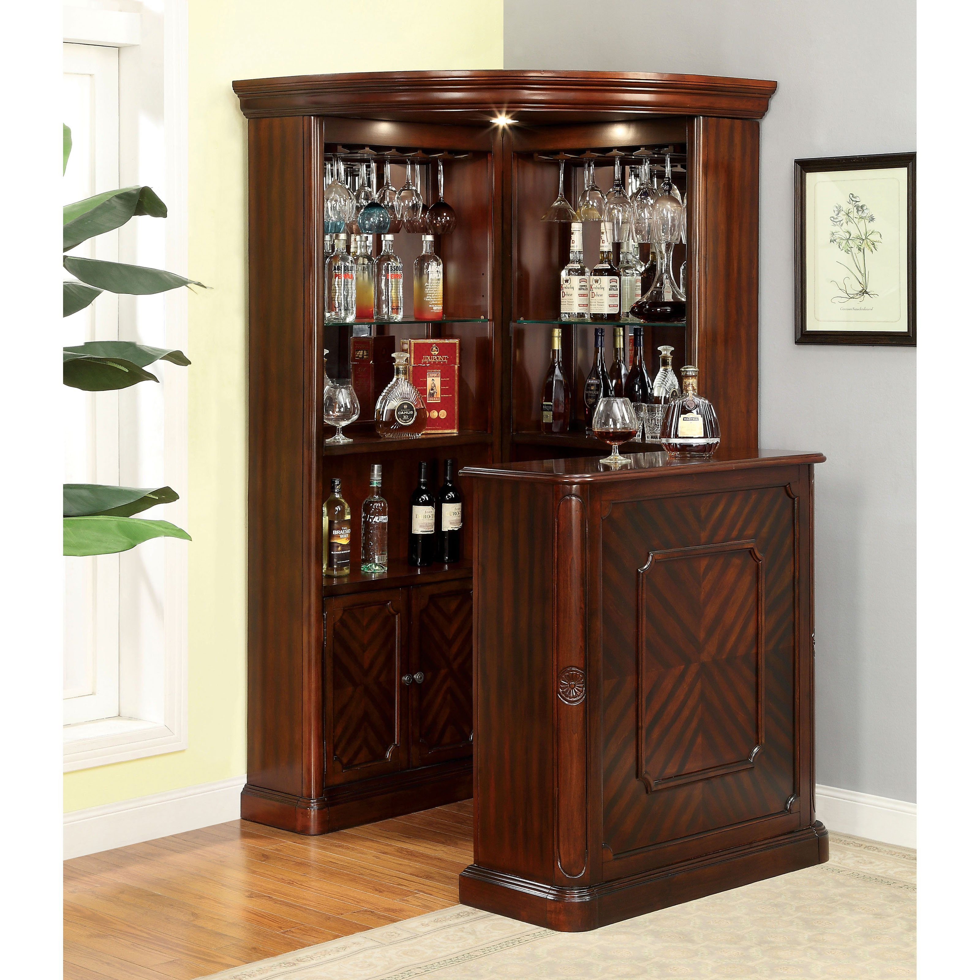 Furniture Of America Wolfgang Home Bar Cabinet Idf Cr142 with regard to measurements 3200 X 3200