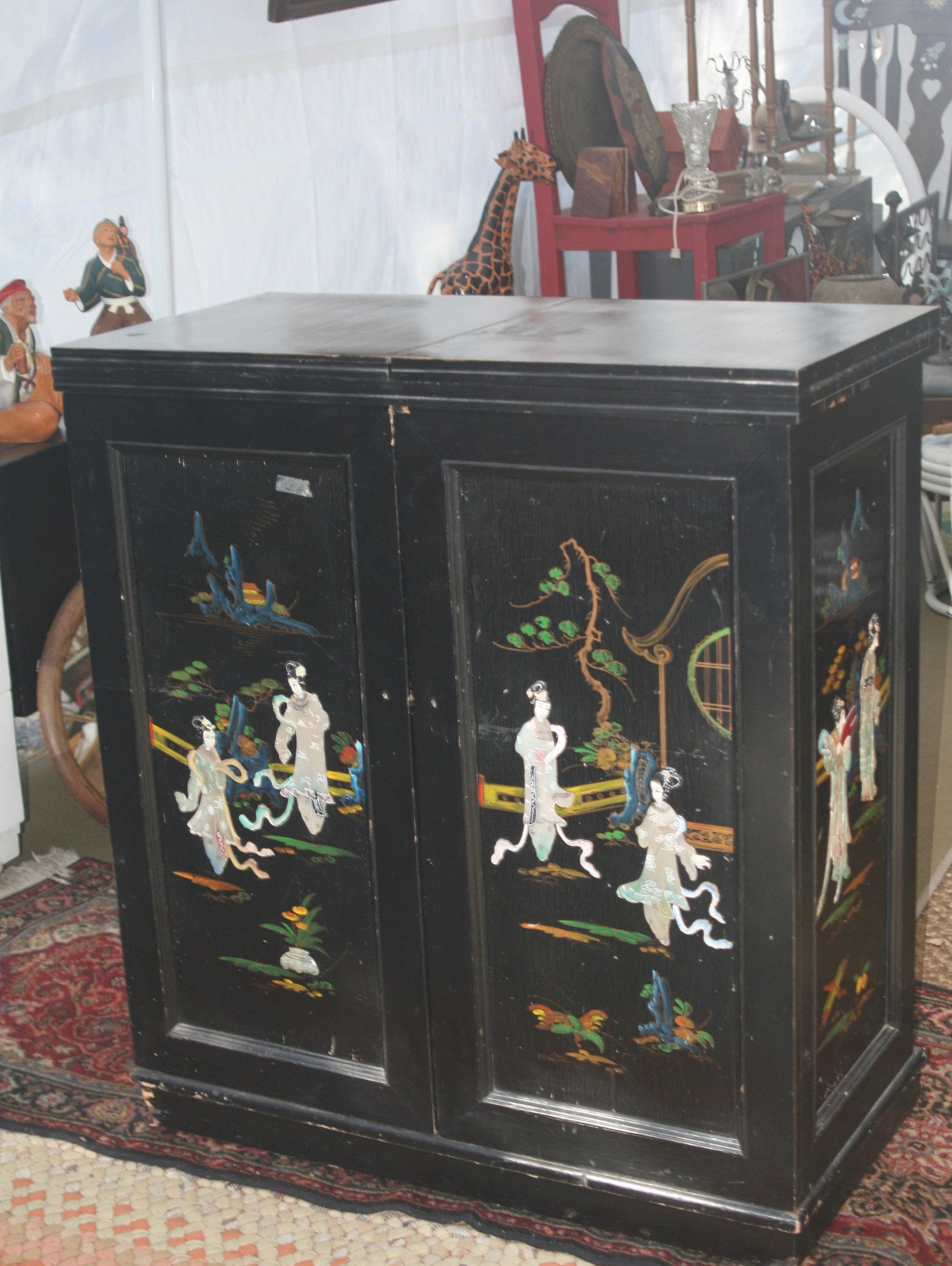 Gorgeous Asian Bar Cabinet Vintage Theatrical Props Bar with proportions 2257 X 3000
