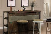 Gratis Modern Mango Wood Industrial Wine Bar Cabinet With 2 Stools in dimensions 1200 X 1200