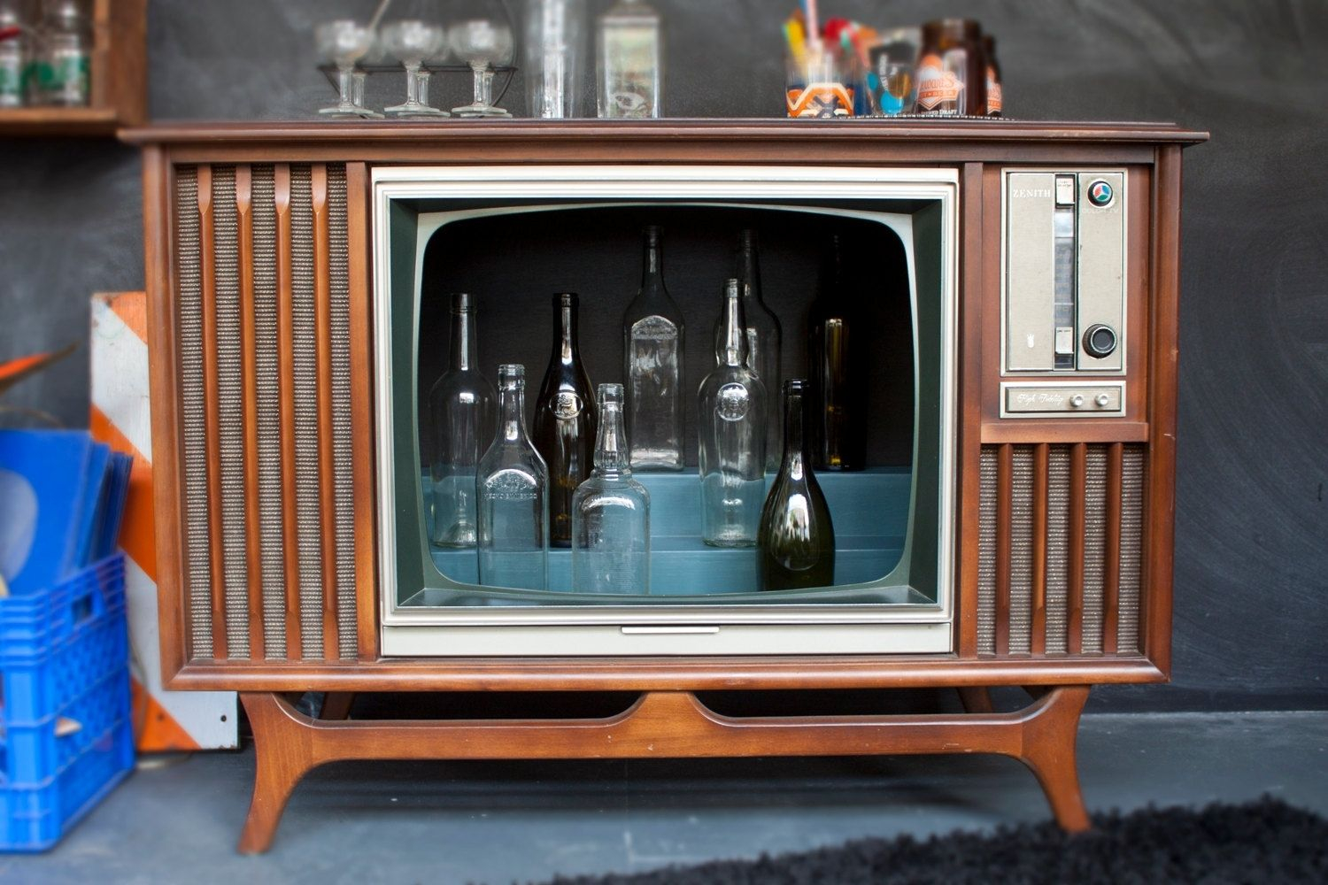Hand Made Vintage Tv Television Cocktail Bar Cabinet in sizing 1500 X 1000