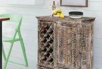 Hand Painted Distressed Solid Wood Rustic Bar Cabinet With 12 Bottle Holders inside sizing 1200 X 1200