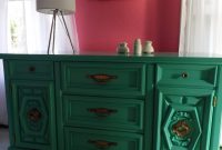 Handpainted Turquoise Buffet Credenza Bar Cabinet Dresser intended for sizing 3456 X 4608