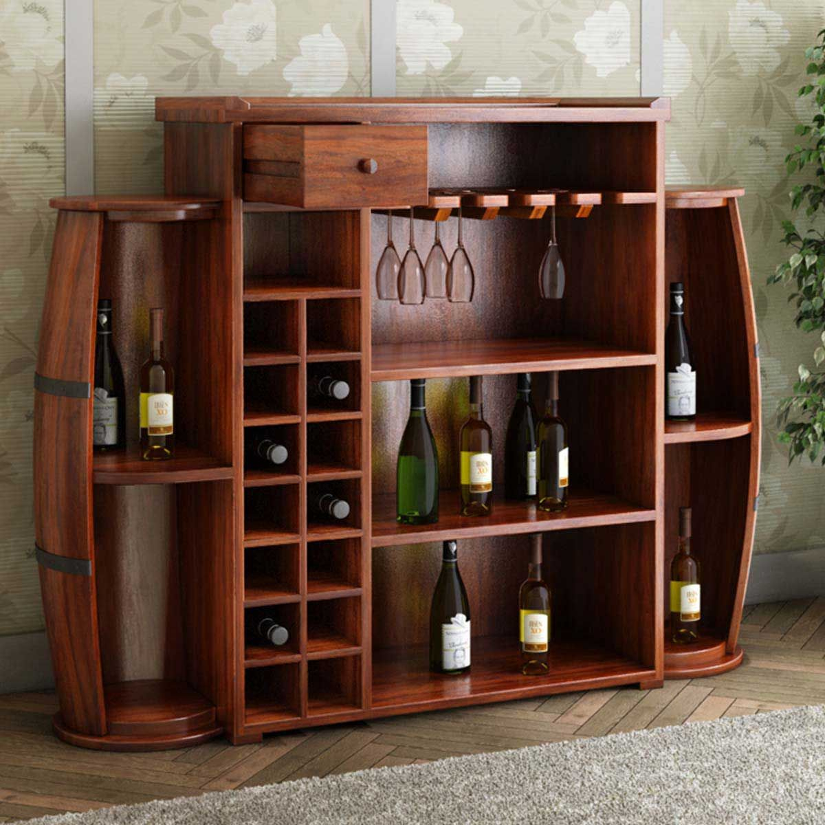 Harrod Handcrafted Rustic Solid Wood Barrel Design Home Bar throughout dimensions 1200 X 1200