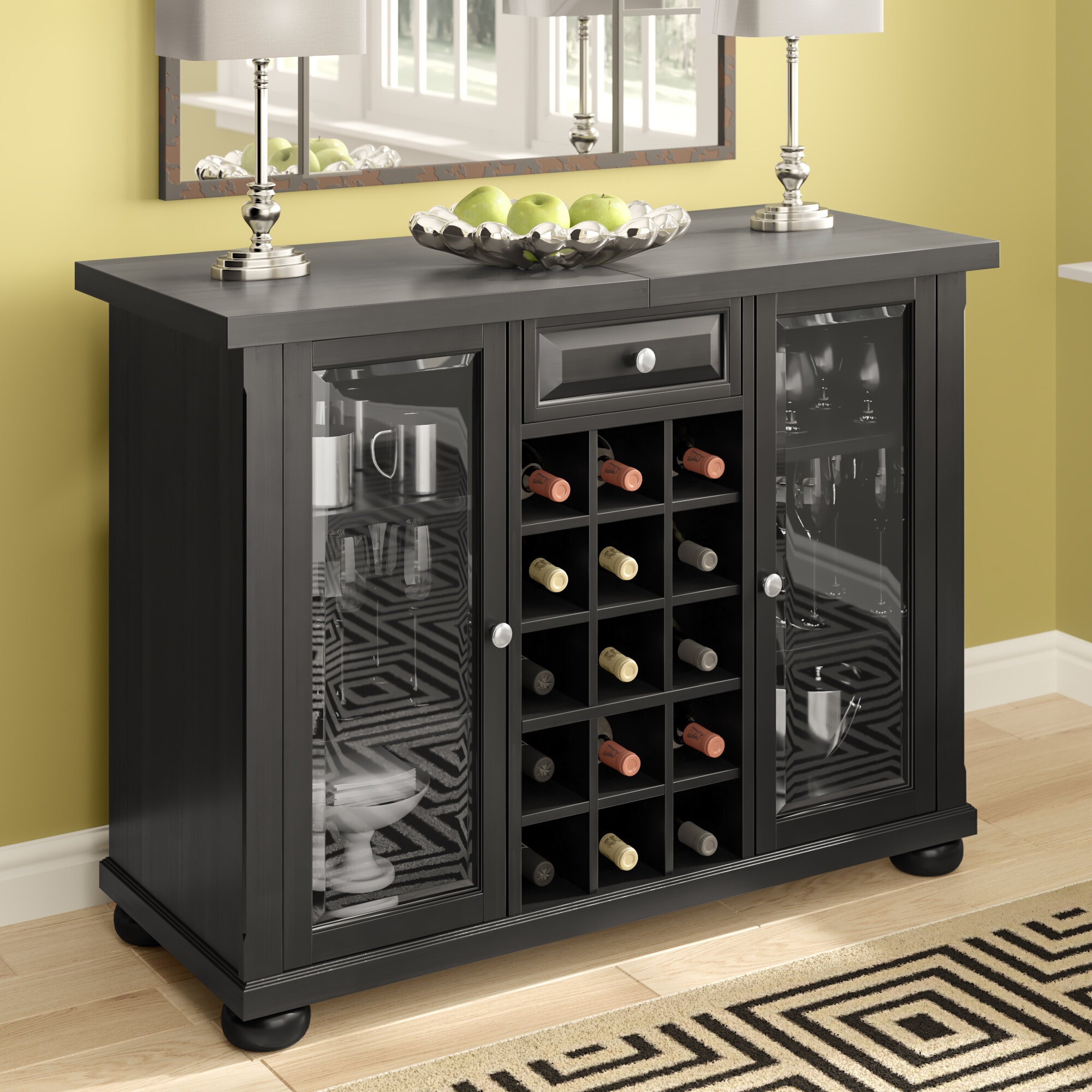 Hedon Bar Cabinet With Wine Storage intended for size 2000 X 2000
