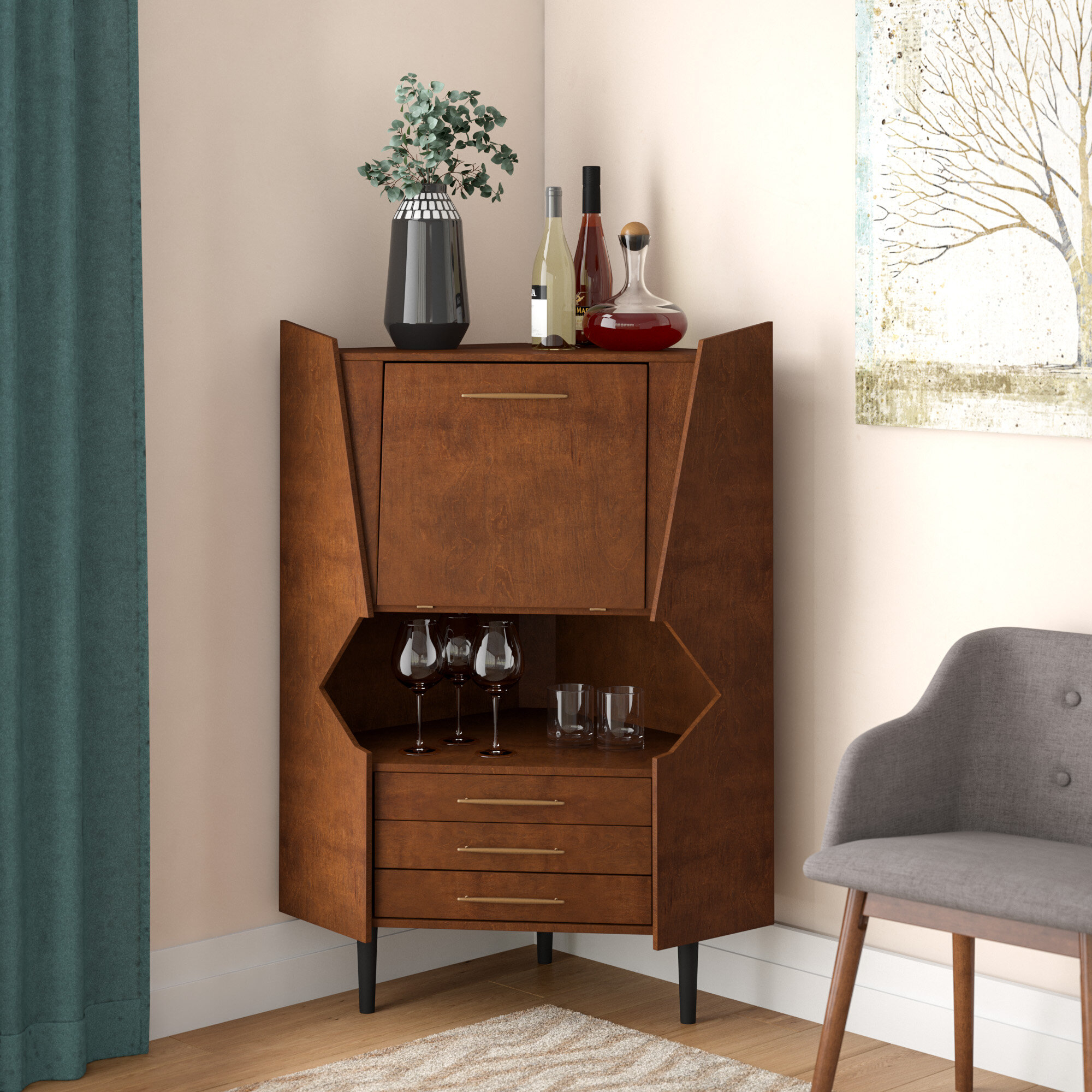 Hester Corner Bar Cabinet throughout dimensions 2000 X 2000