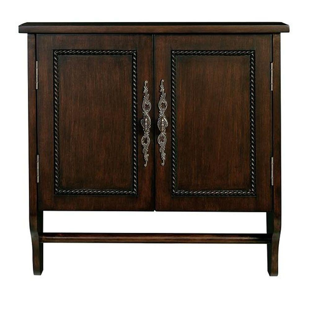 Home Decorators Collection Chelsea 24 In W X 24 In H X 8 In D Bathroom Storage Wall Cabinet With Towel Bar In Antique Cherry intended for measurements 1000 X 1000