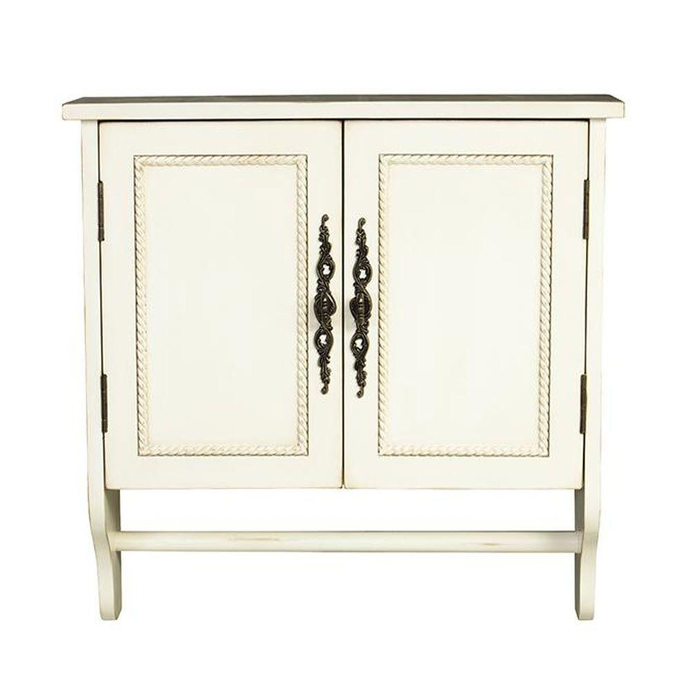 Home Decorators Collection Chelsea 24 In W X 24 In H X 8 In D Bathroom Storage Wall Cabinet With Towel Bar In Antique White for measurements 1000 X 1000