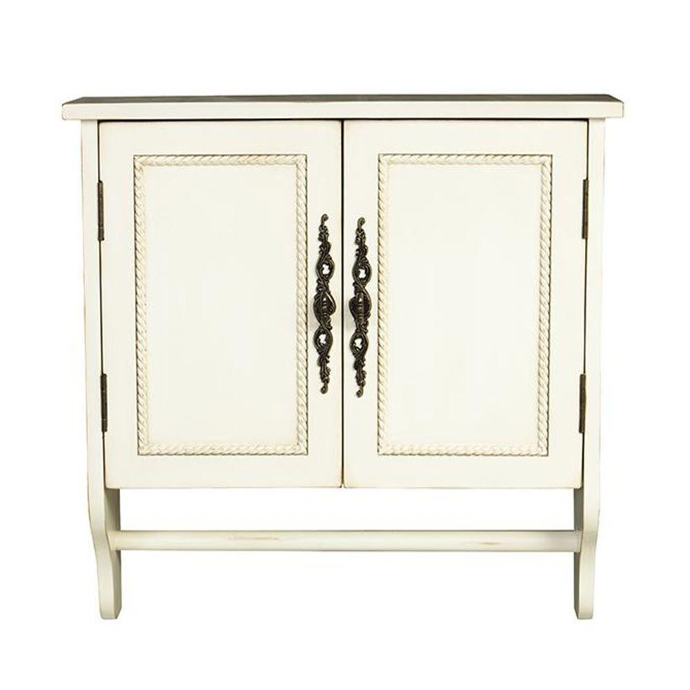 Home Decorators Collection Chelsea 24 In W X 24 In H X 8 In D Bathroom Storage Wall Cabinet With Towel Bar In Antique White regarding size 1000 X 1000