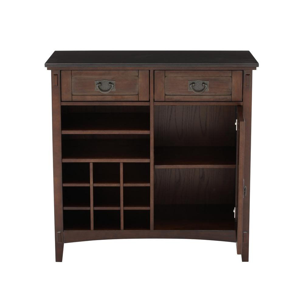 Home Decorators Collection Dark Oak Wood Bar Cabinet With with regard to dimensions 1000 X 1000