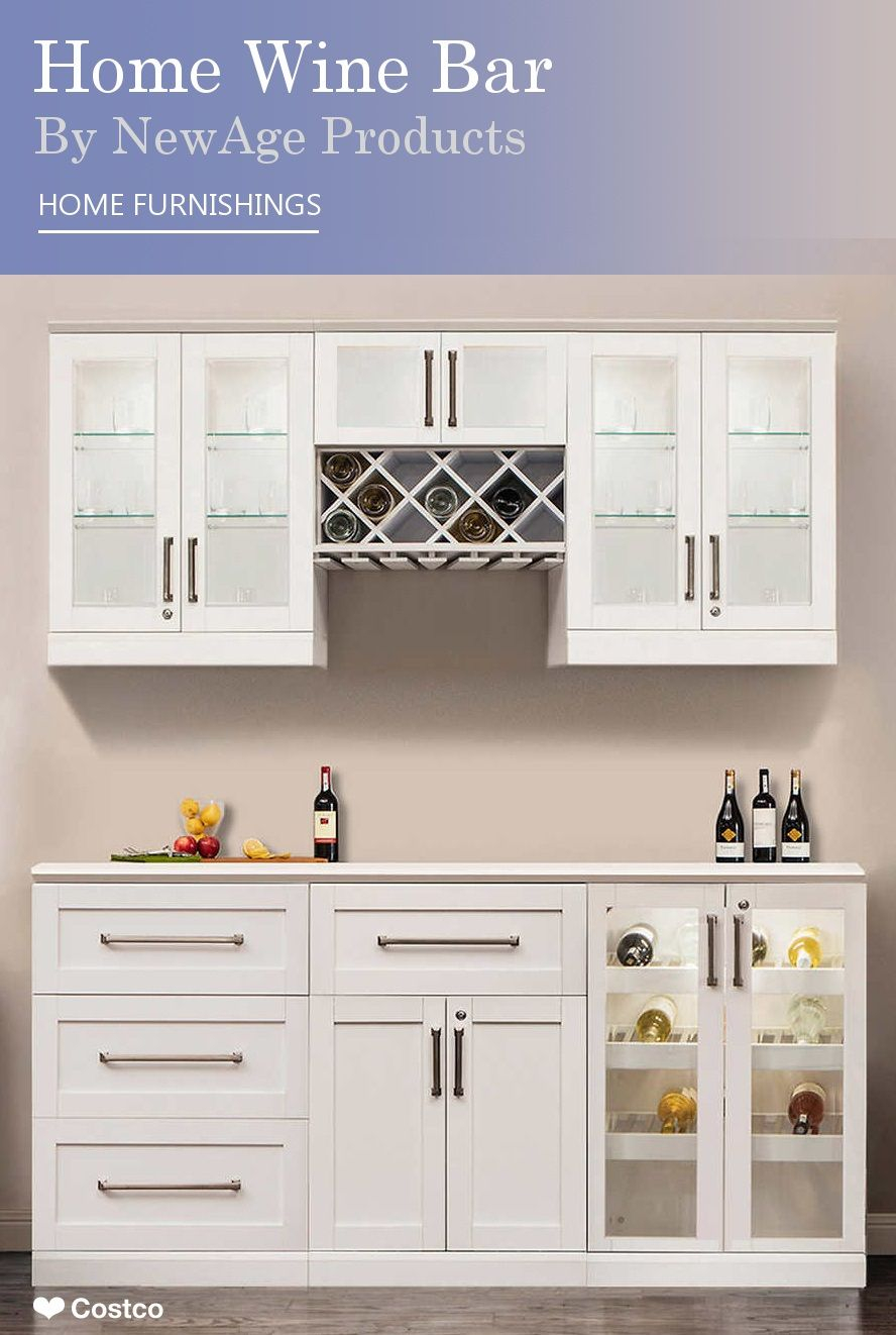 Home Wine Bar 7 Piece Cabinetry Set Newage Products regarding measurements 888 X 1322