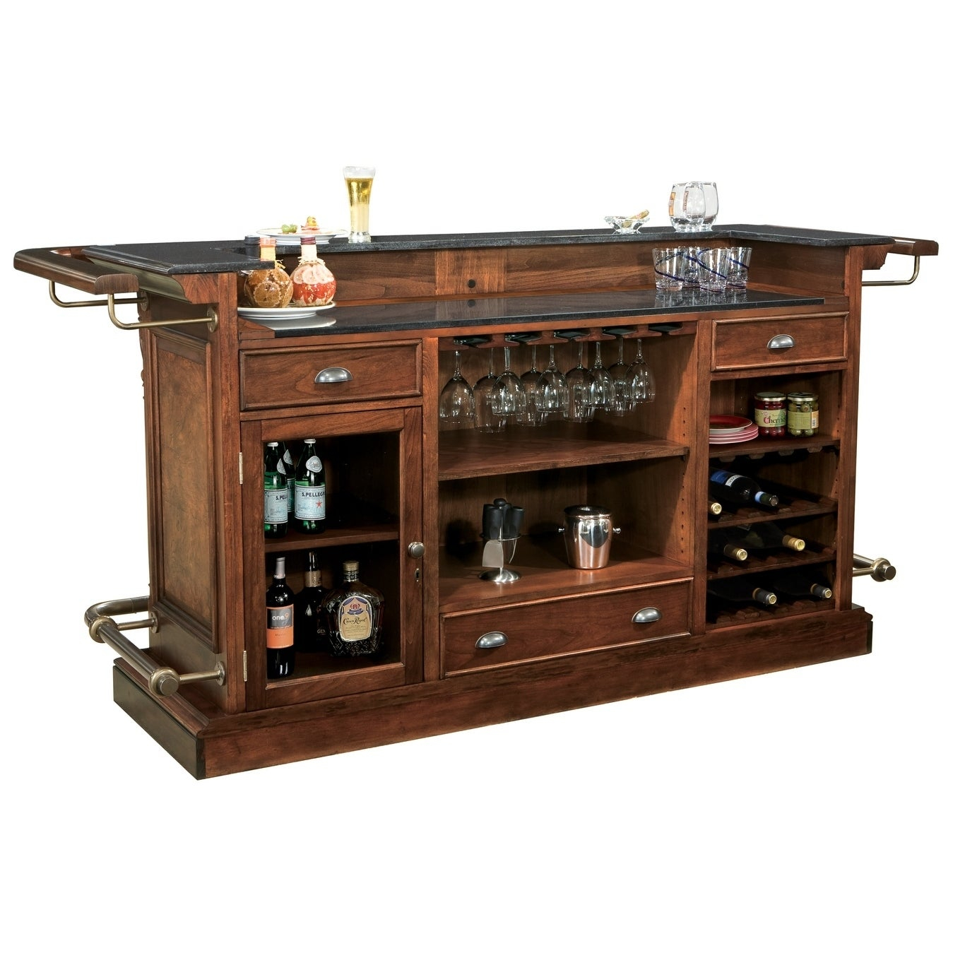 Howard Miller Cheers Bar Vintage Old Fashioned Charming Style Liquor Or Wine Cabinet Pub Storage With Foot Rails Na for dimensions 1349 X 1349